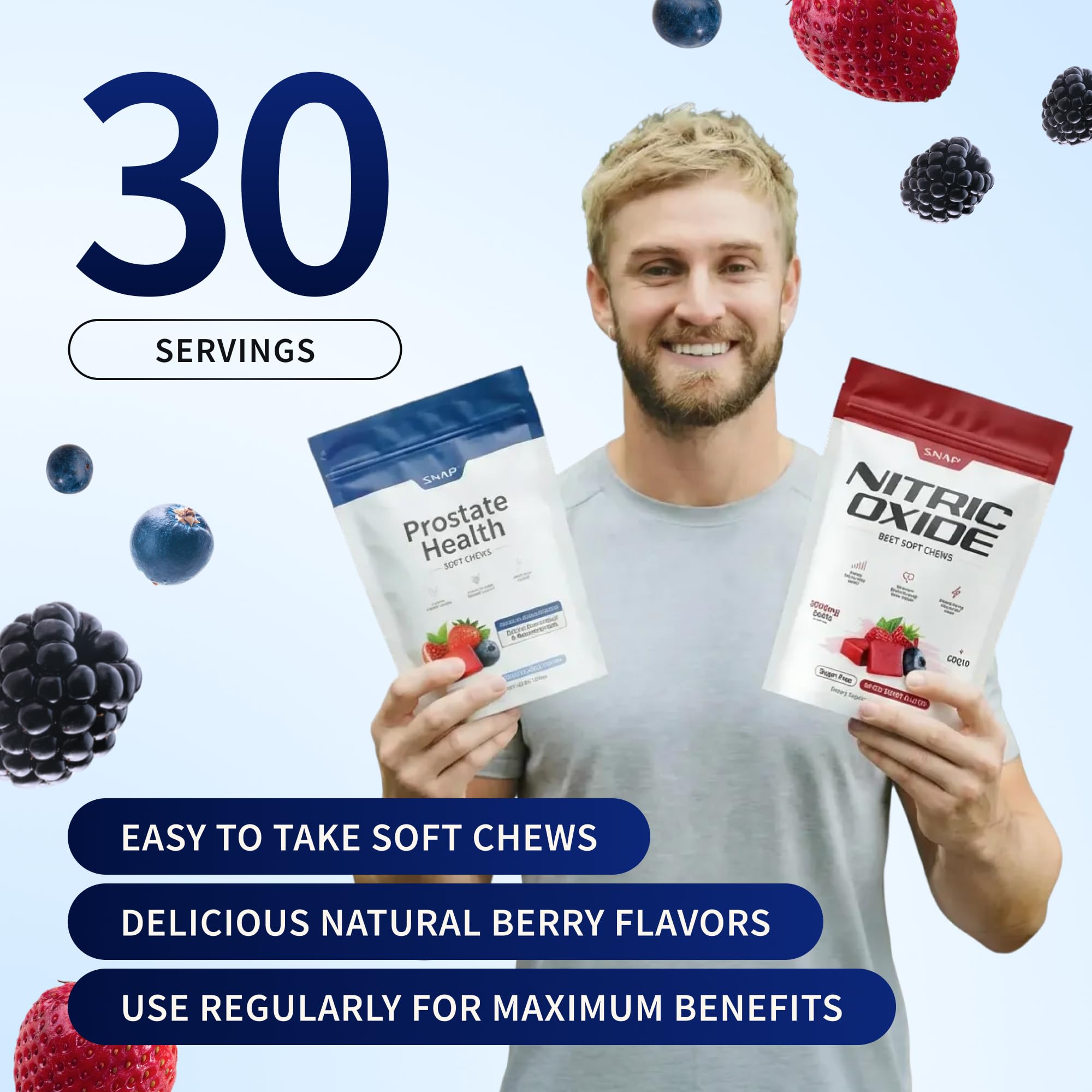Snap Supplements comparación de tamaño con una moneda para escala visual