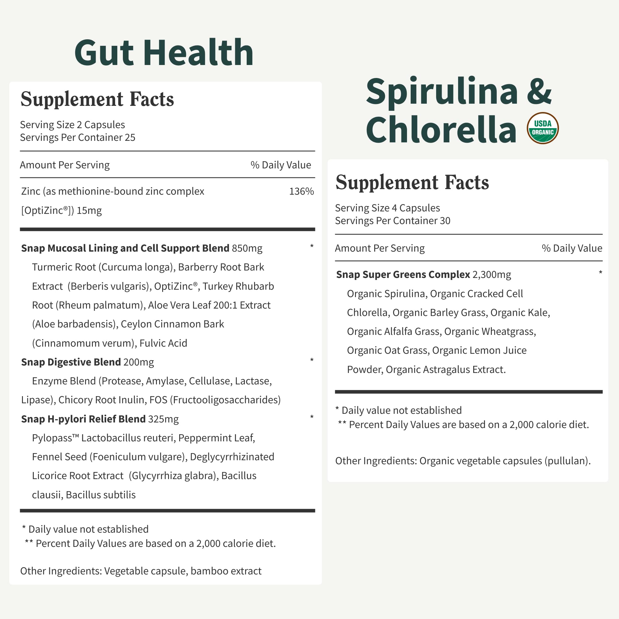 Snap Supplements tamaño comparativo de botellas para llevar y almacenamiento