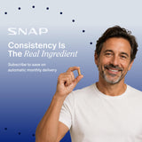 Snap Supplements escena nocturna que sugiere menos viajes al baño