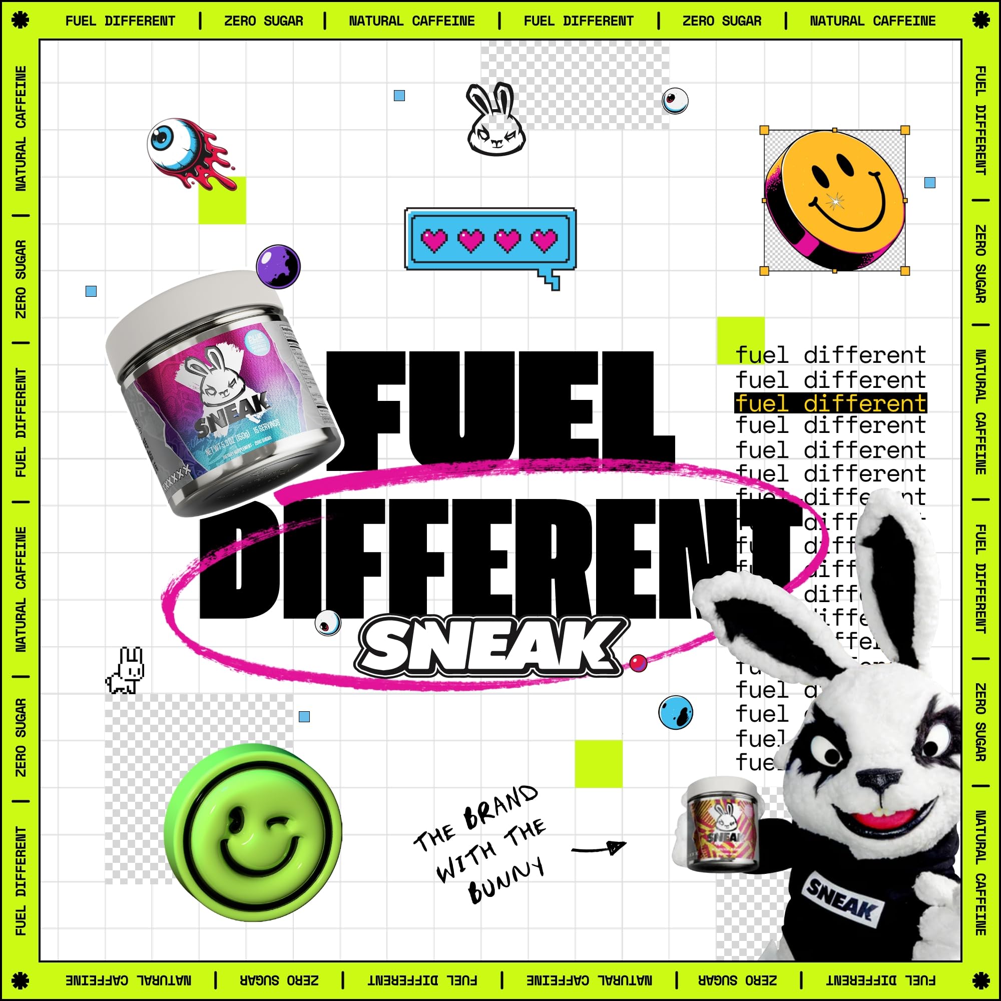 SNEAK frasco junto a objetos para comparar tamaño y portabilidad