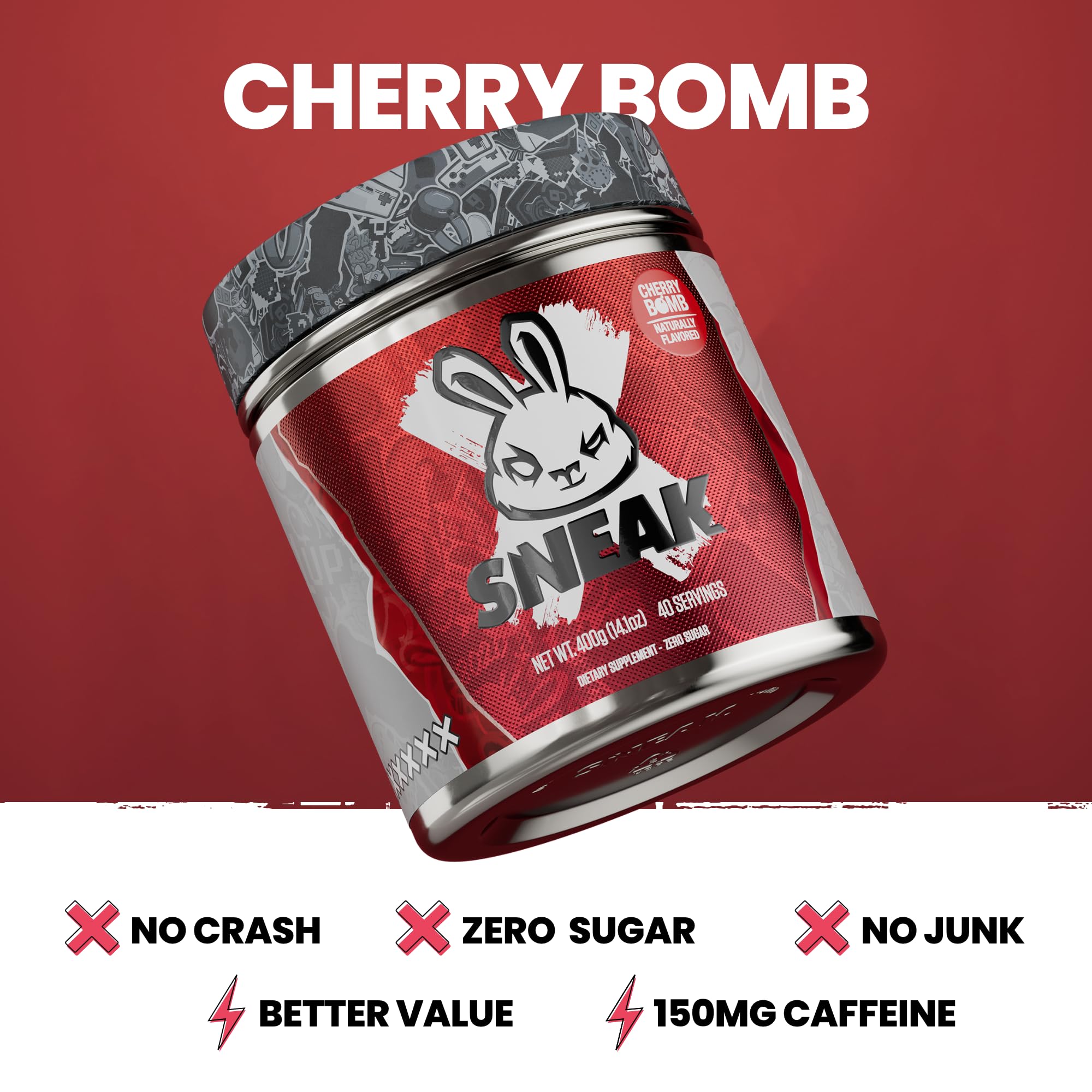 SNEAK Cherry Bomb primer plano del polvo con textura fina y mezcla fácil