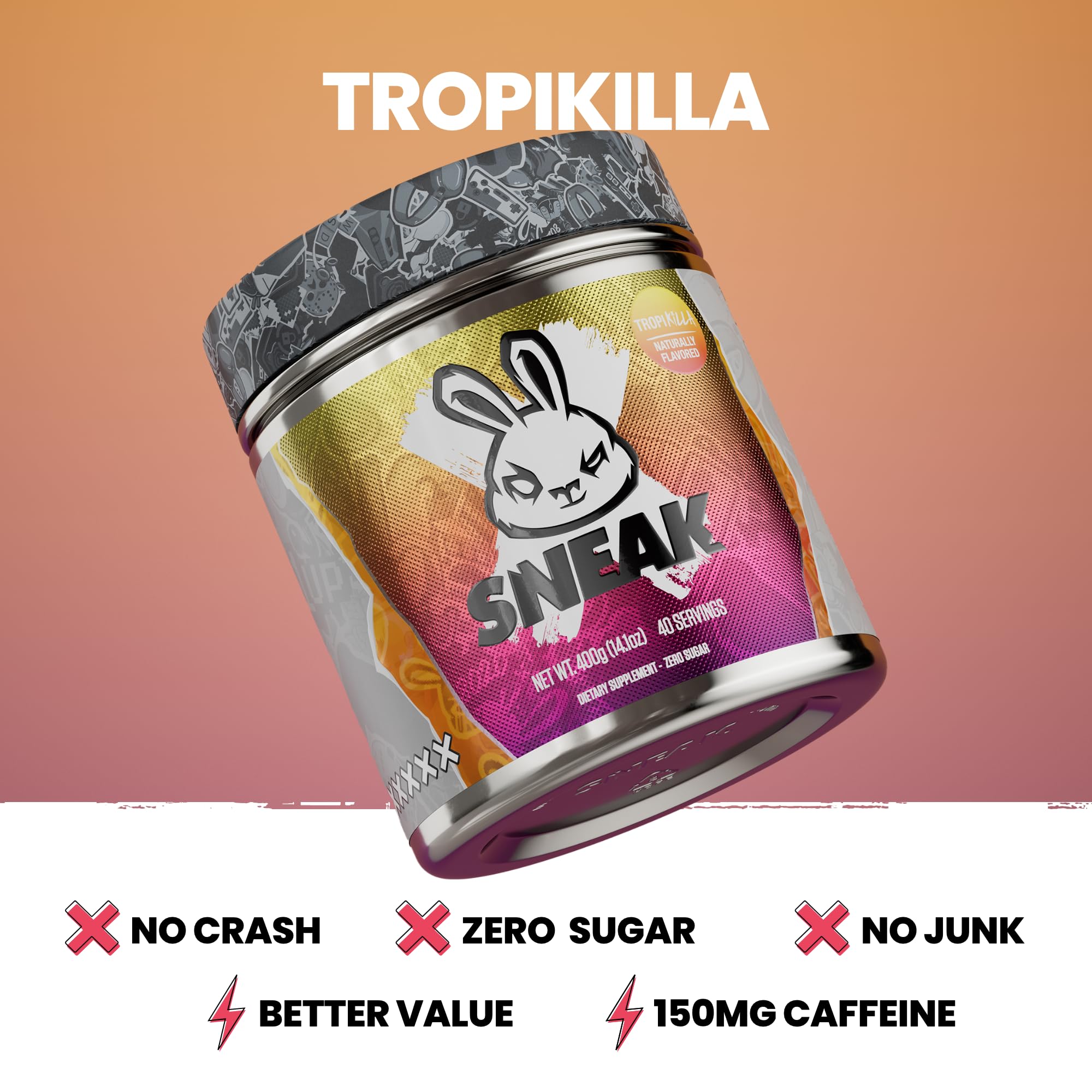 SNEAK Tropikilla textura del polvo mostrando gránulos finos y mezcla fácil