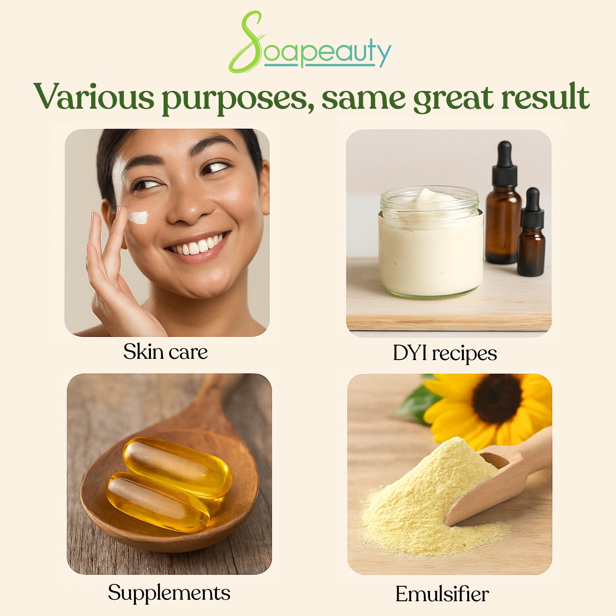 Soapeauty aplicación en crema casera, mejora hidratación y tacto