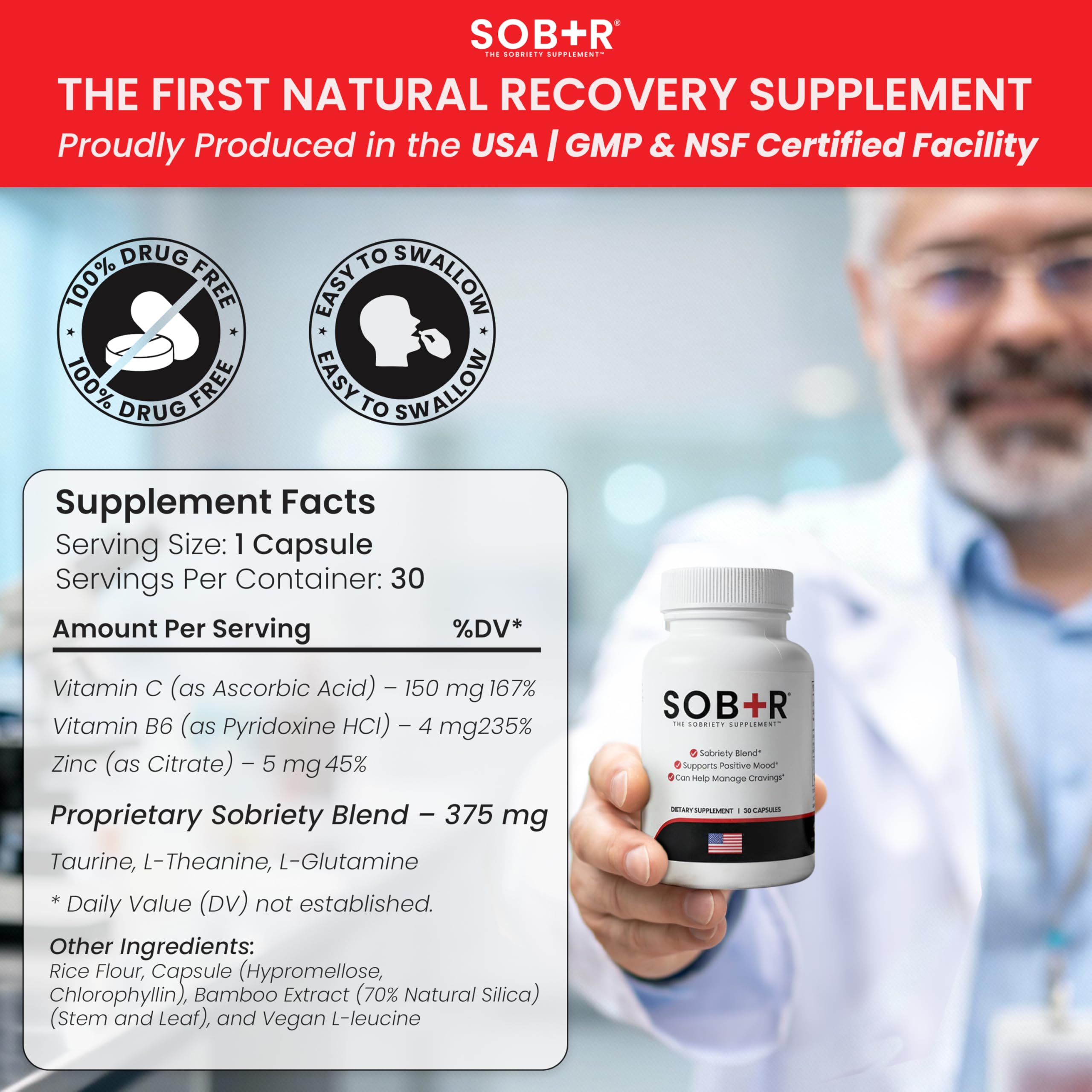SOB+R cápsula detalle de textura que destaca formulación vegetal