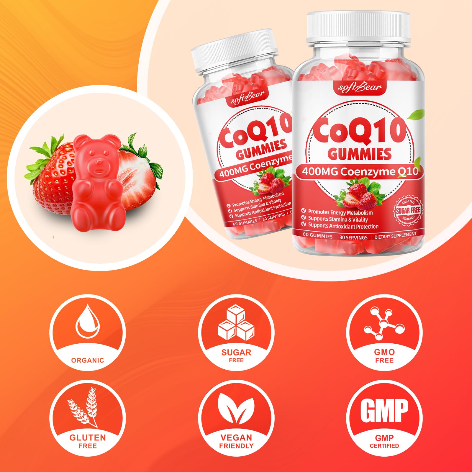 softbear comparativa de tamaño de gomita frente a moneda para escala