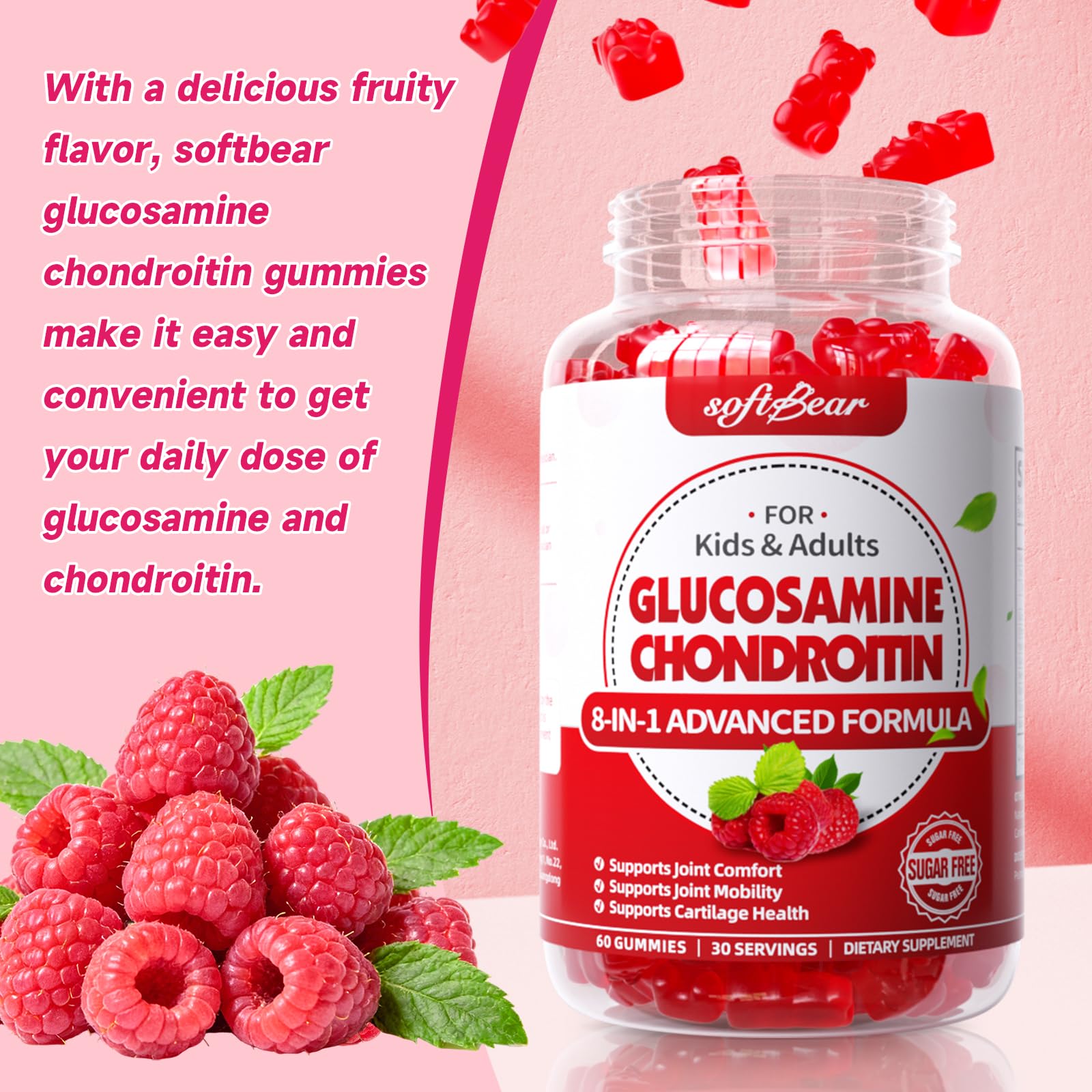 softbear ingredientes activos glucosamina condroitina MSM visibles