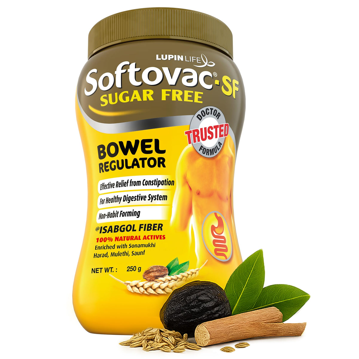 Softovac-SF envase frontal mostrando marca y tamaño 250g, claridad de uso