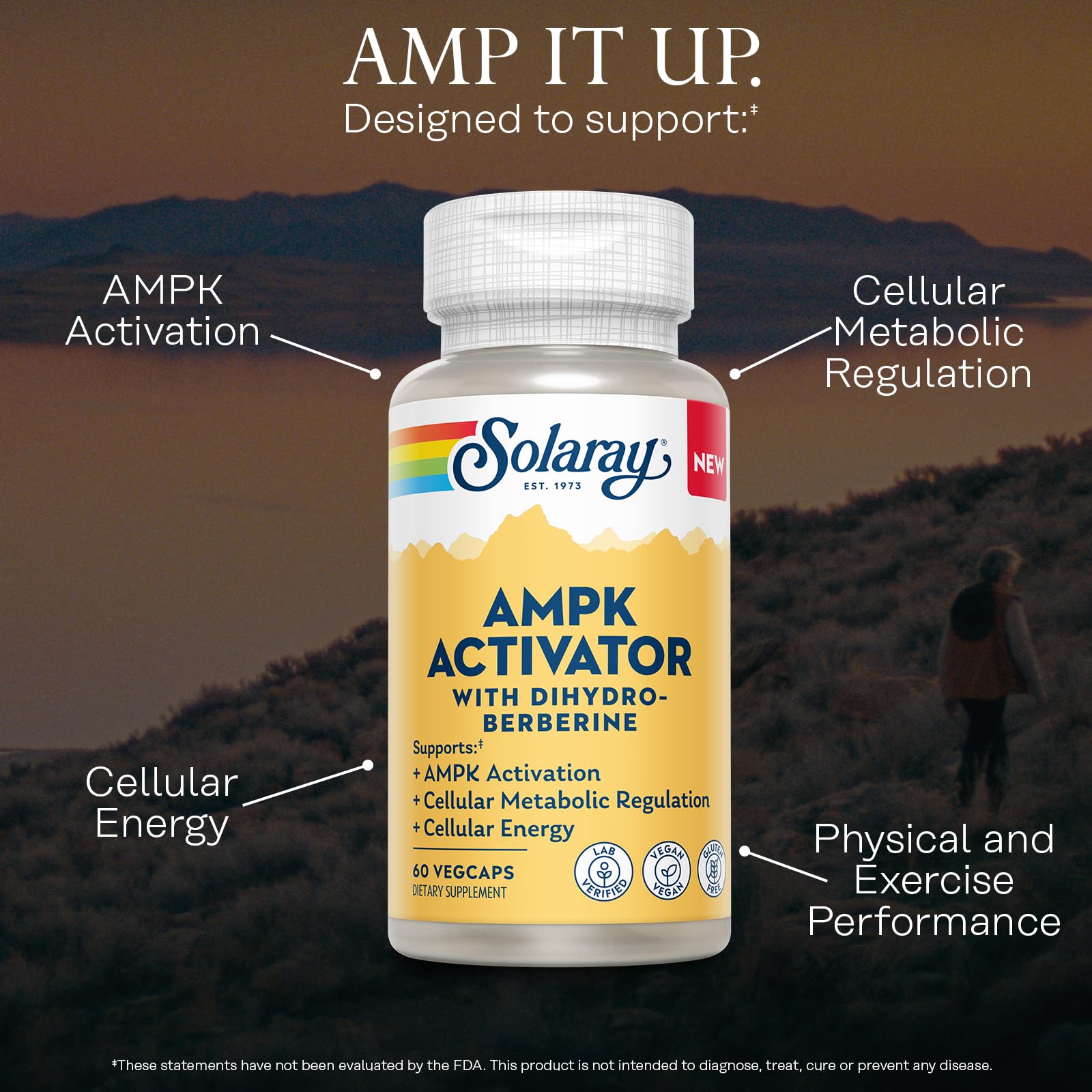 SOLARAY cápsulas en mano ilustrando dosis diaria conveniente