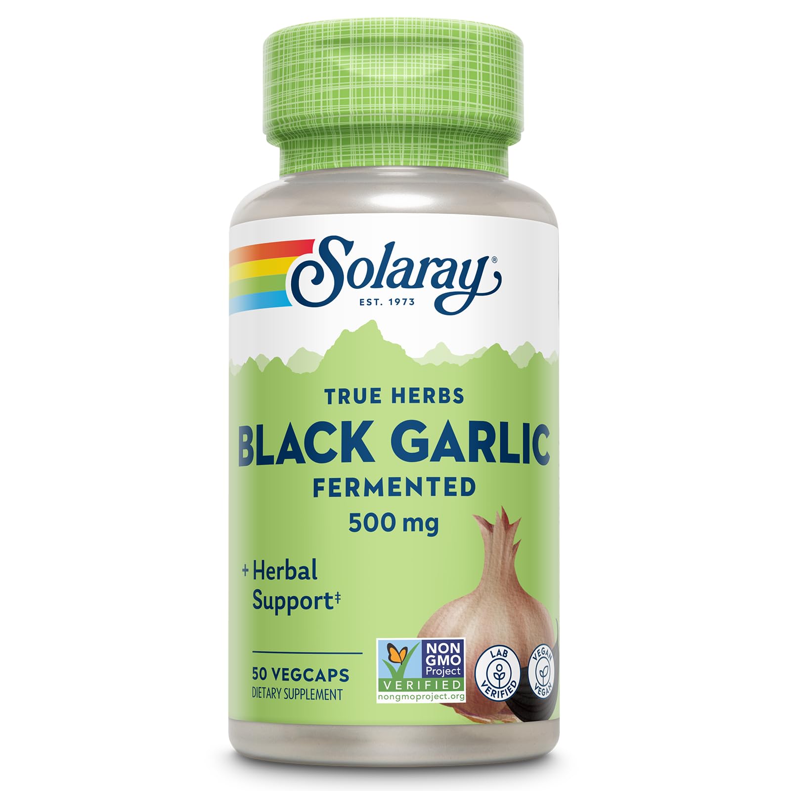 SOLARAY frente del envase mostrando 50 VegCaps y beneficio de fácil digestión
