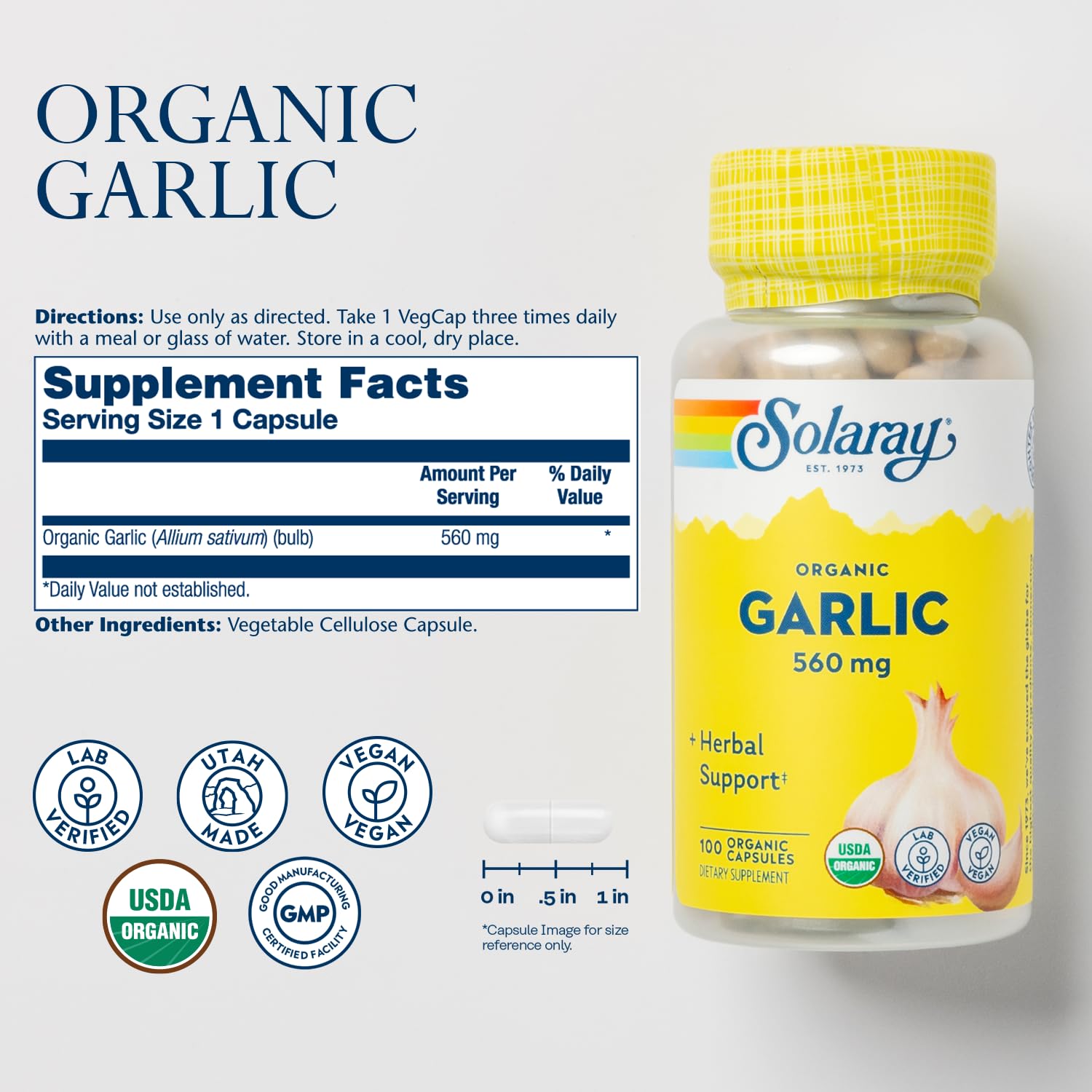 SOLARAY detalle de cápsulas para ver textura y calidad del ajo orgánico