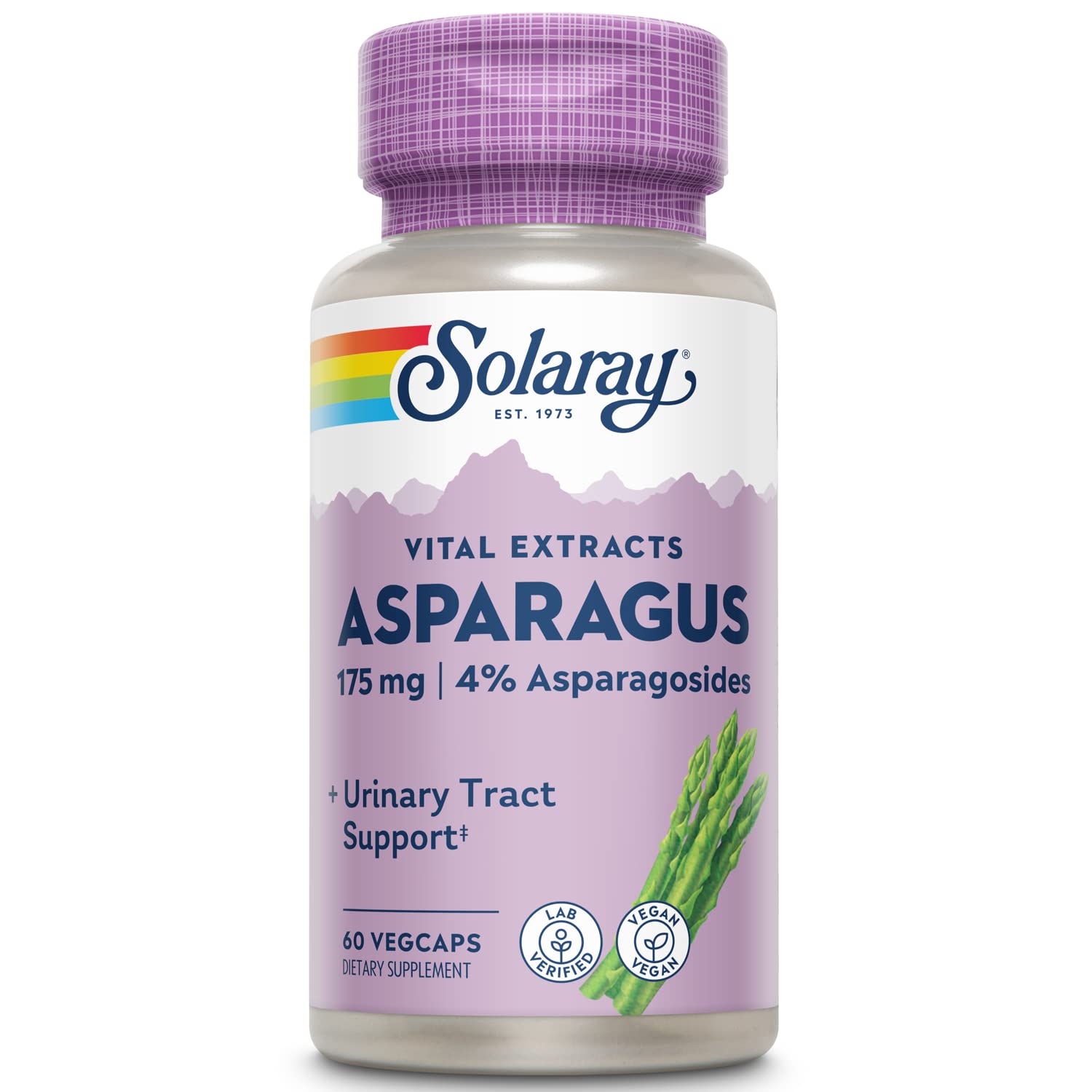 SOLARAY frasco frontal mostrando 60 cápsulas vegetales y etiquetado claro