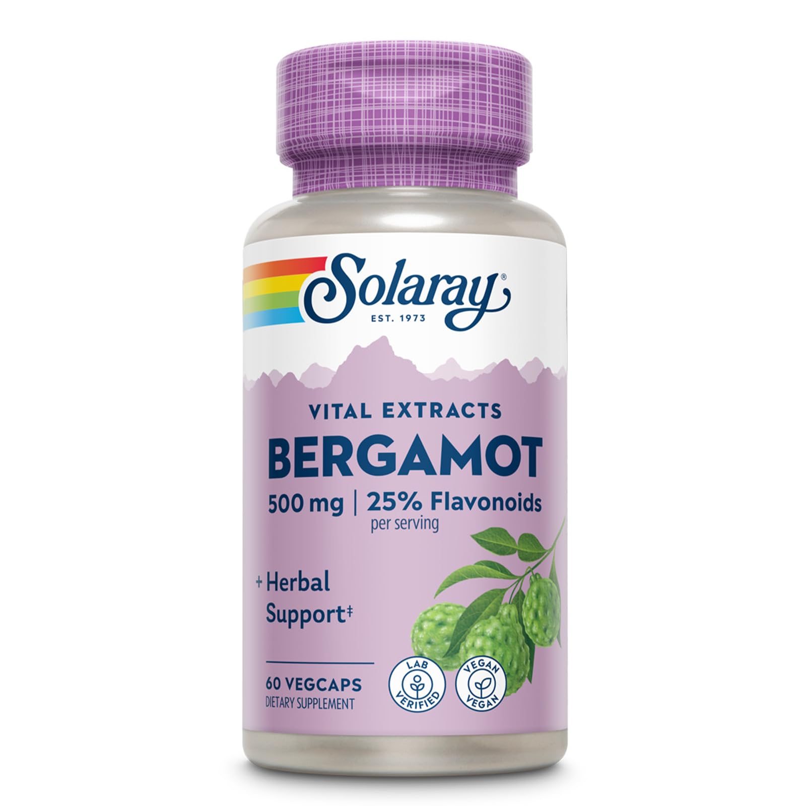 SOLARAY botella frente del empaque mostrando beneficios del producto