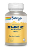 SOLARAY ingredientes pepsina y glutámico HCl representados para soporte proteico