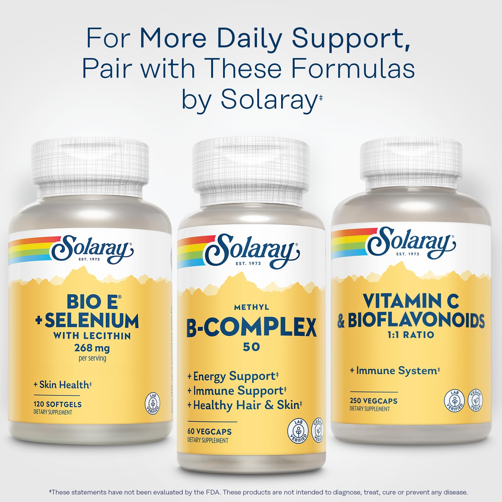 SOLARAY suplemento junto a desayuno saludable sugiriendo uso diario