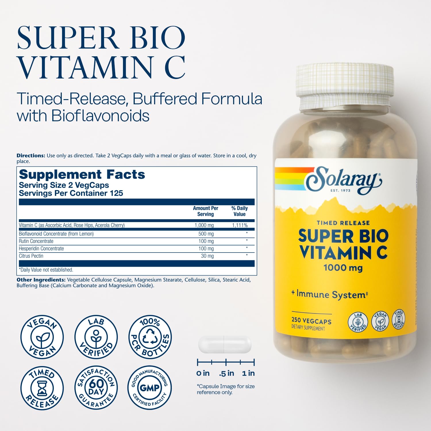SOLARAY primer plano de cápsula vegetal destacando textura y pureza