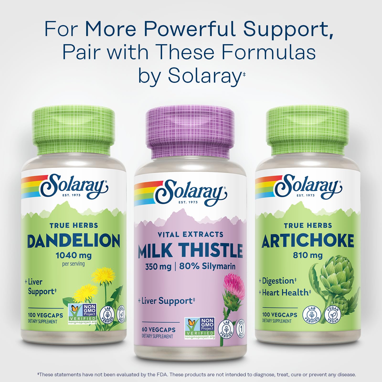 SOLARAY semillas y extracto mostrando ingredientes naturales del producto
