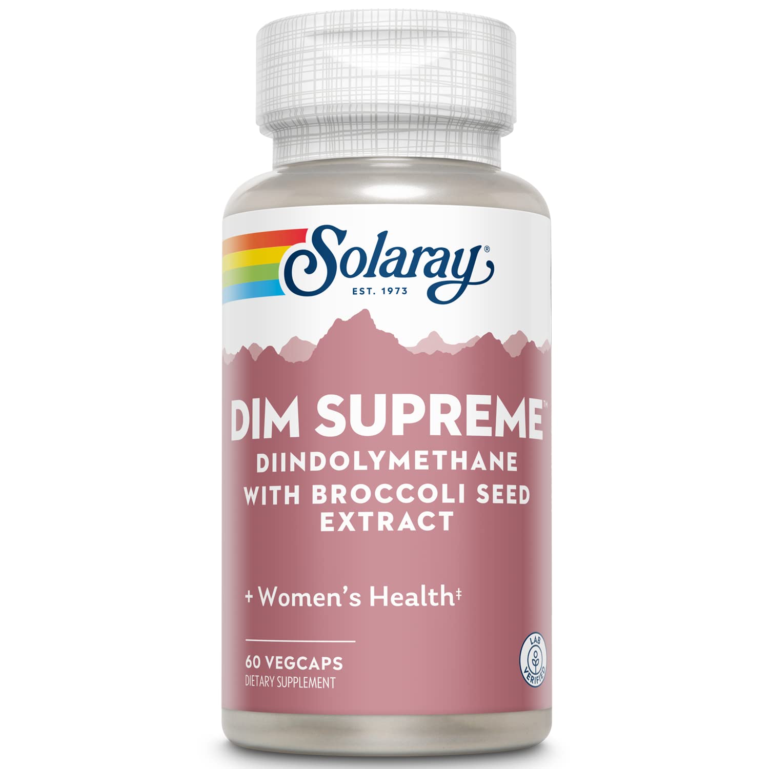 SOLARAY botella frontal mostrando 60 vegcaps y beneficios clave