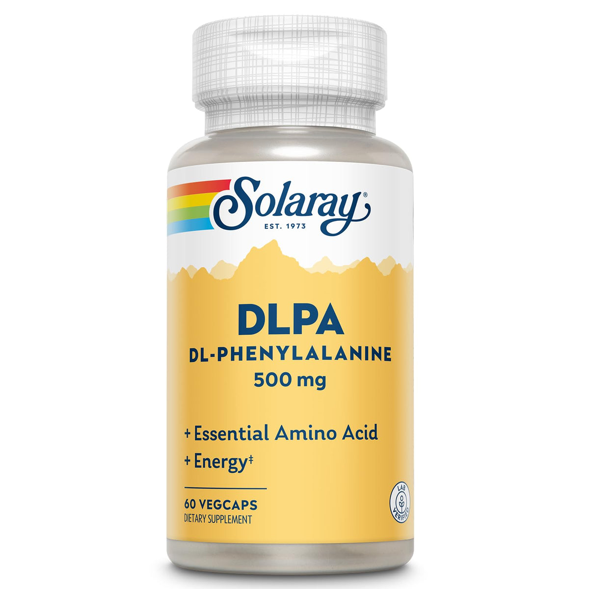 SOLARAY frasco frente con etiqueta clara y 60 VegCaps, confianza de marca