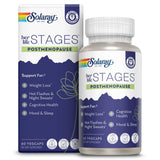 SOLARAY envase frontal del suplemento postmenopausia mostrando diseño y beneficio
