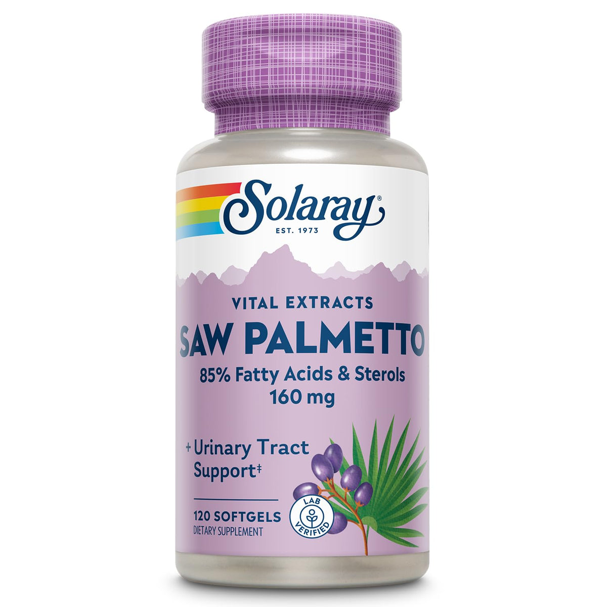 SOLARAY envase frontal mostrando 120 softgels y garantía 60 días