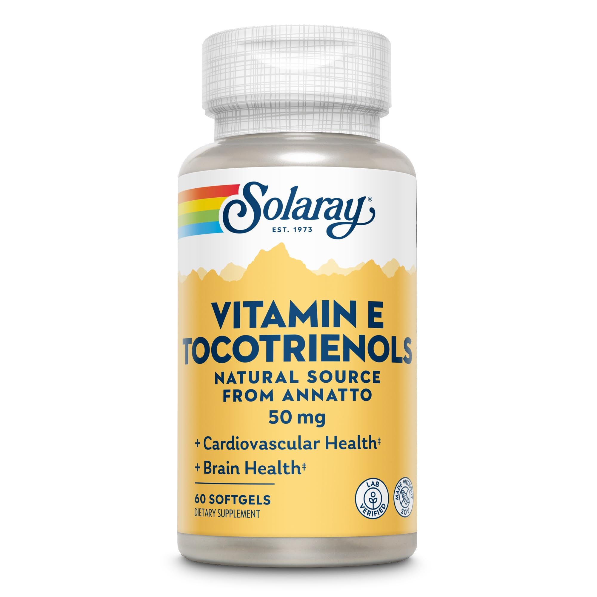 SOLARAY etiqueta en primer plano indicando origen de annatto