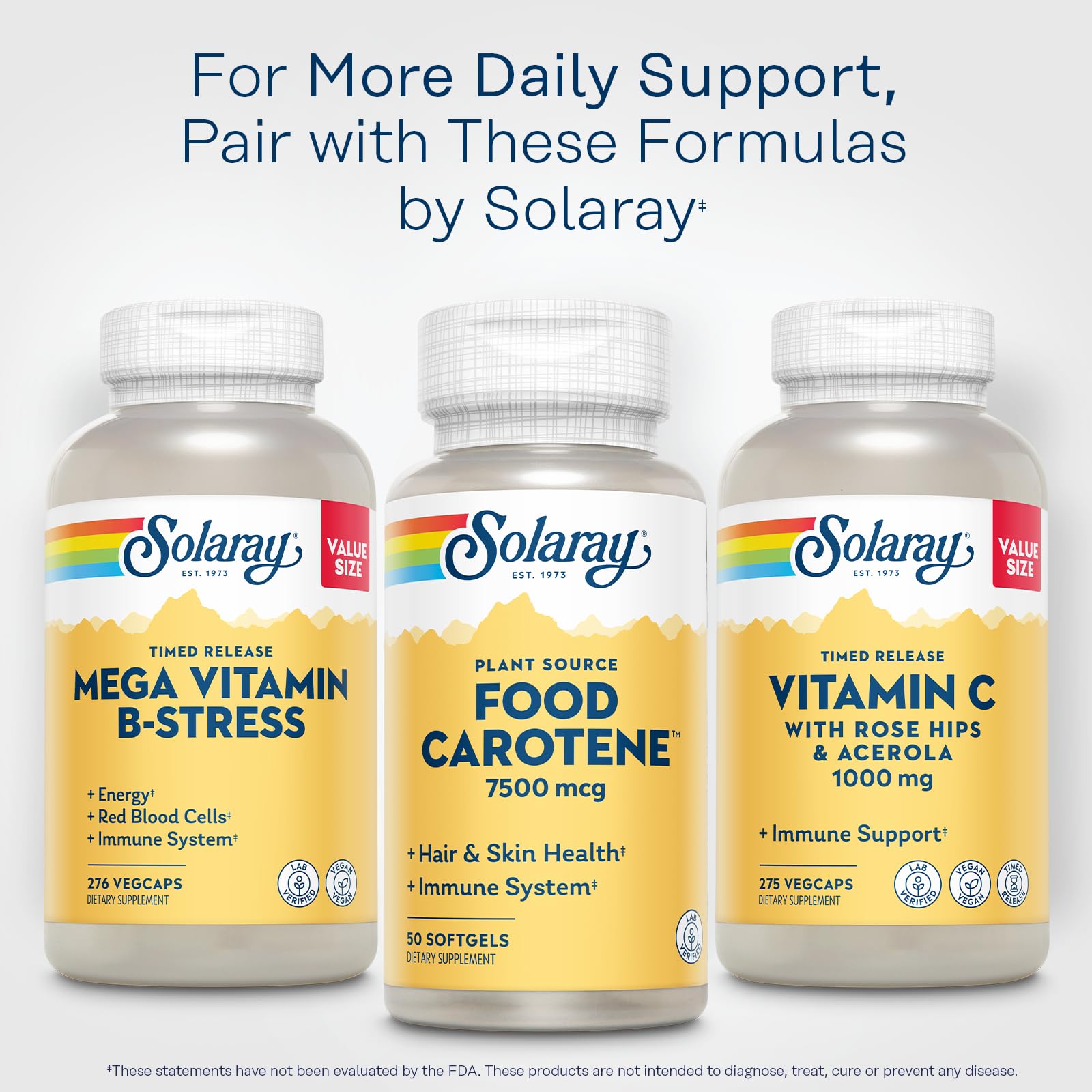 SOLARAY producto en cocina con frutas para transmitir apoyo al bienestar