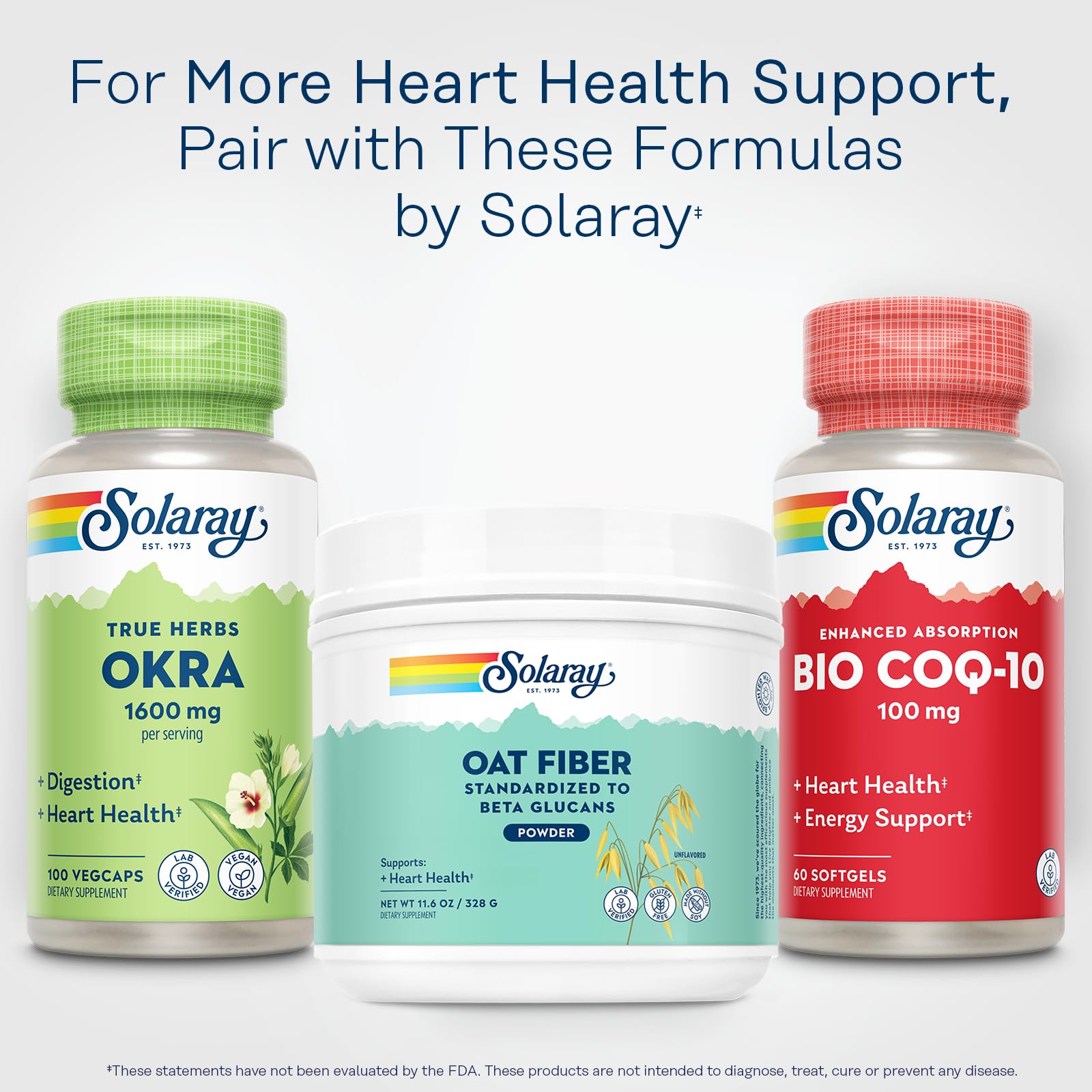 SOLARAY etiqueta y tabla nutricional legible, verificación de ingredientes