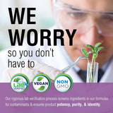 SOLARAY etiqueta con información nutricional y verificación de laboratorio clara