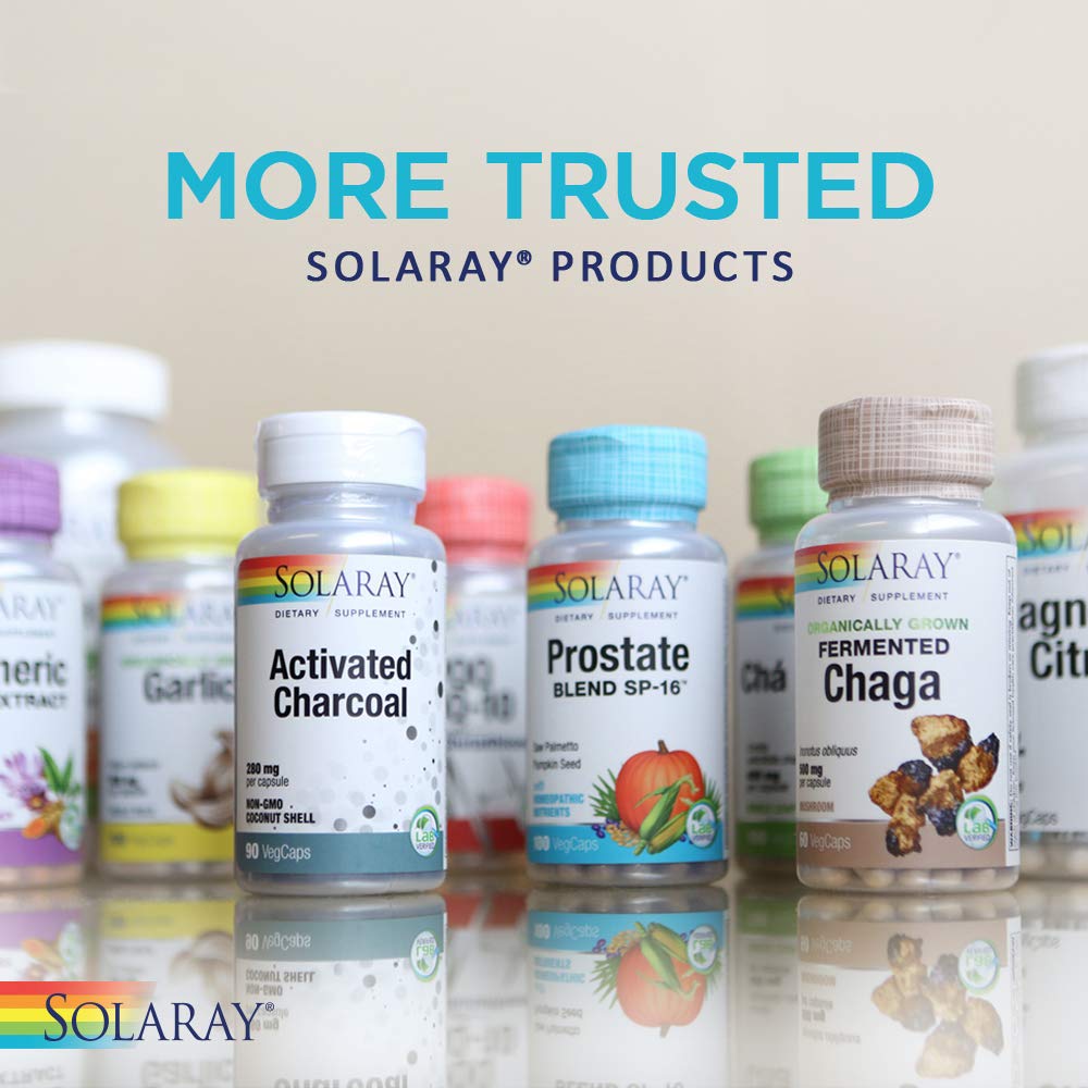 SOLARAY etiqueta de ingredientes mostrando certificación orgánica