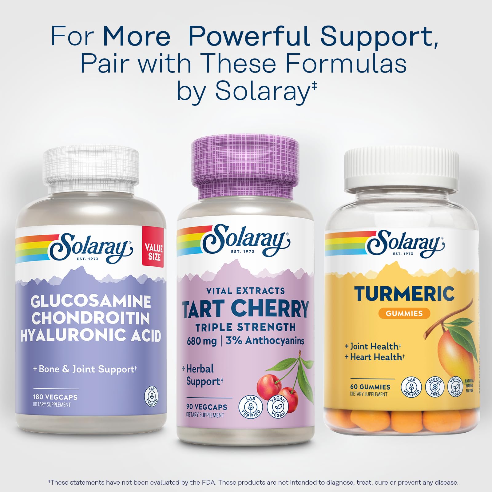 SOLARAY etiqueta nutricional enfocada en 3% antocianinas y pureza