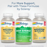 SOLARAY etiqueta nutricional enfocada en vitaminas C, D y B para soporte