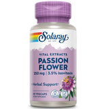 SOLARAY frasco frontal de pasiflora mostrando etiqueta clara y beneficio relajación