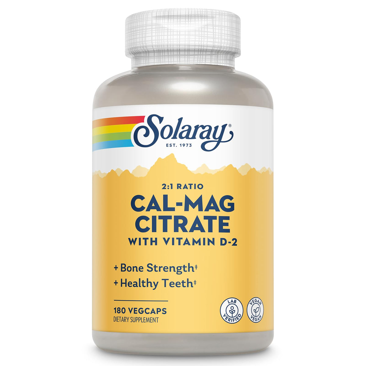 SOLARAY frasco frontal mostrando etiqueta y beneficios claramente