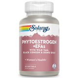SOLARAY frasco frontal mostrando etiqueta y beneficios para apoyo menopausia