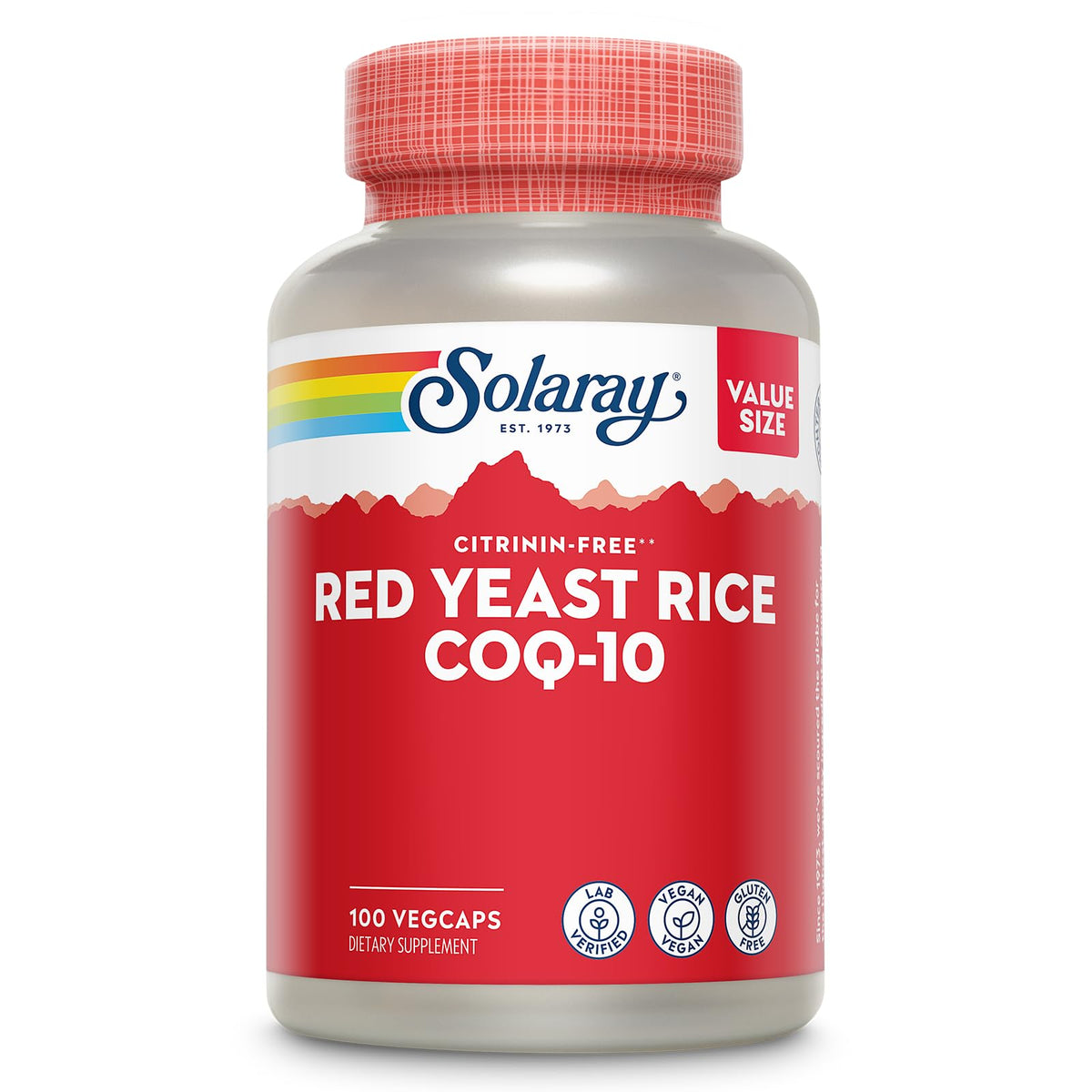 Envase SOLARAY frontal mostrando 100 VegCaps y beneficios de formulación