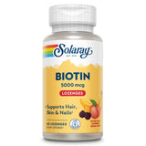 SOLARAY frente del envase Biotin 5000 mcg mostrando diseño y cantidad