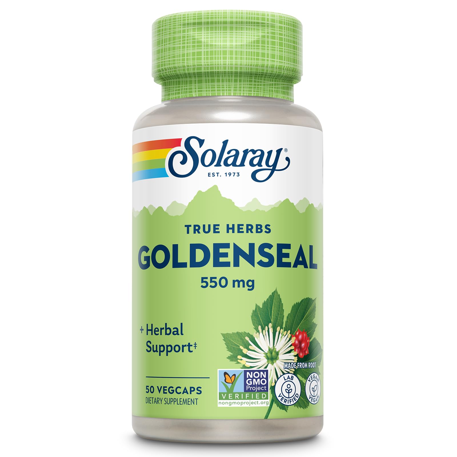 SOLARAY envase frontal mostrando 50 vegcaps y etiqueta clara