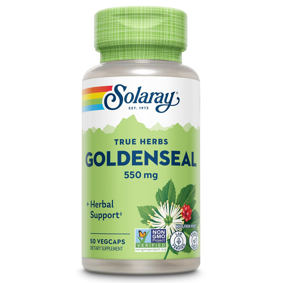 SOLARAY envase frontal mostrando 50 vegcaps y etiqueta clara