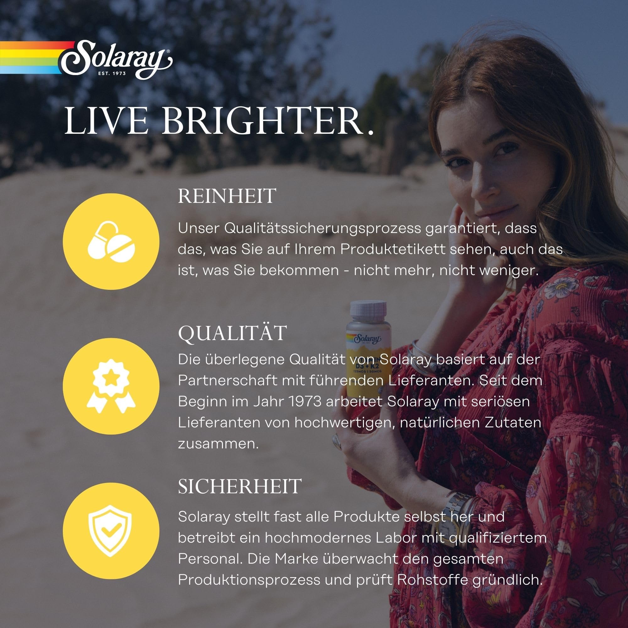 SOLARAY ProSorb Turmeric botella hecha con resina reciclada muestra compromiso ambiental