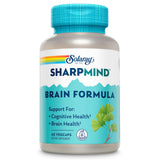 SOLARAY envase frontal del suplemento SharpMind mostrando 60 vegcaps y beneficio de apoyo cognitivo