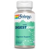 SOLARAY frasco Super Digestaway al frente mostrando el diseño y cantidad 60 VegCaps, claridad informativa