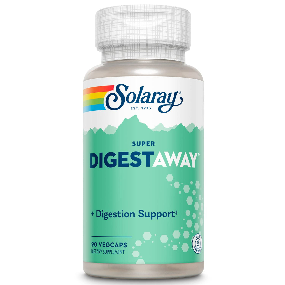 SOLARAY envase frontal mostrando 90 vegcaps y beneficio digestivo