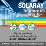 Solaray etiqueta nutricional legible, ofrece confianza y transparencia