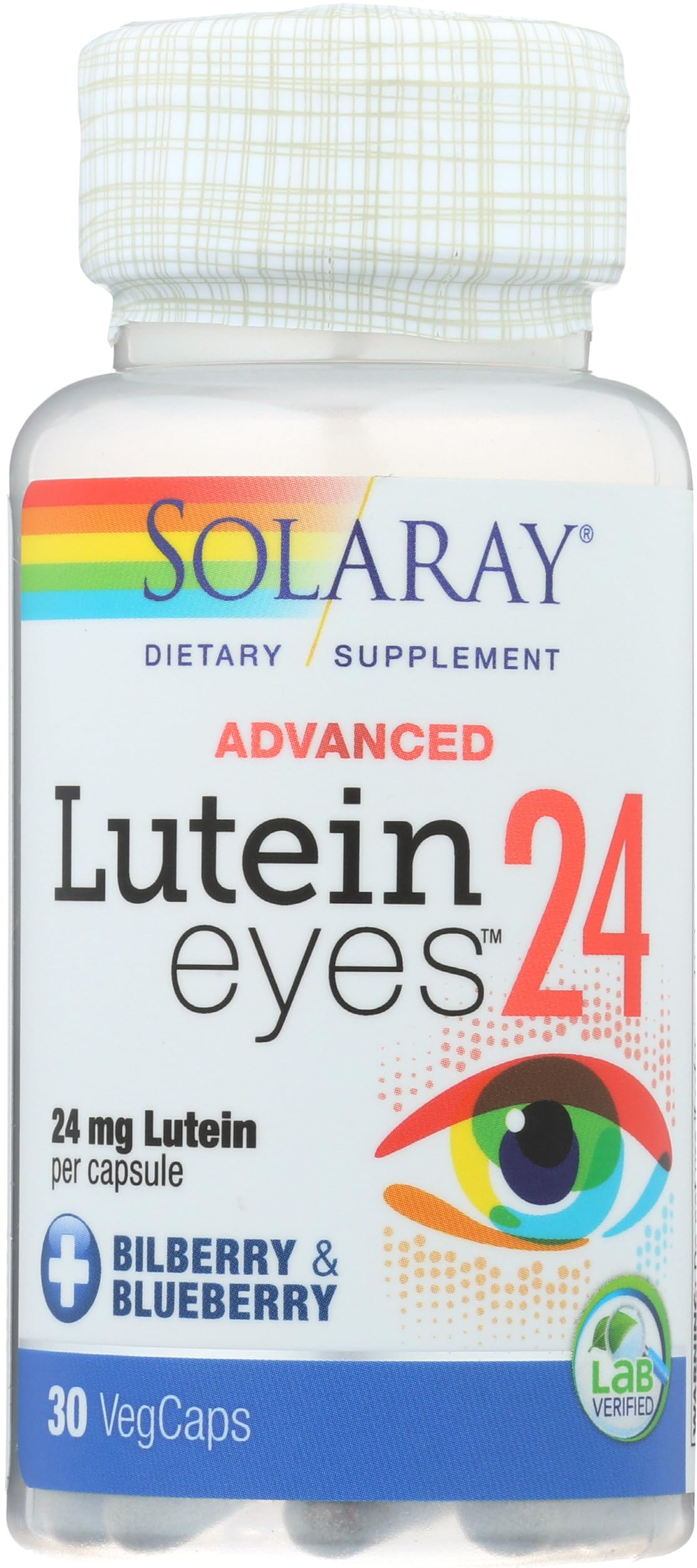 SOLARAY polvo de luteína en primer plano para ver textura natural