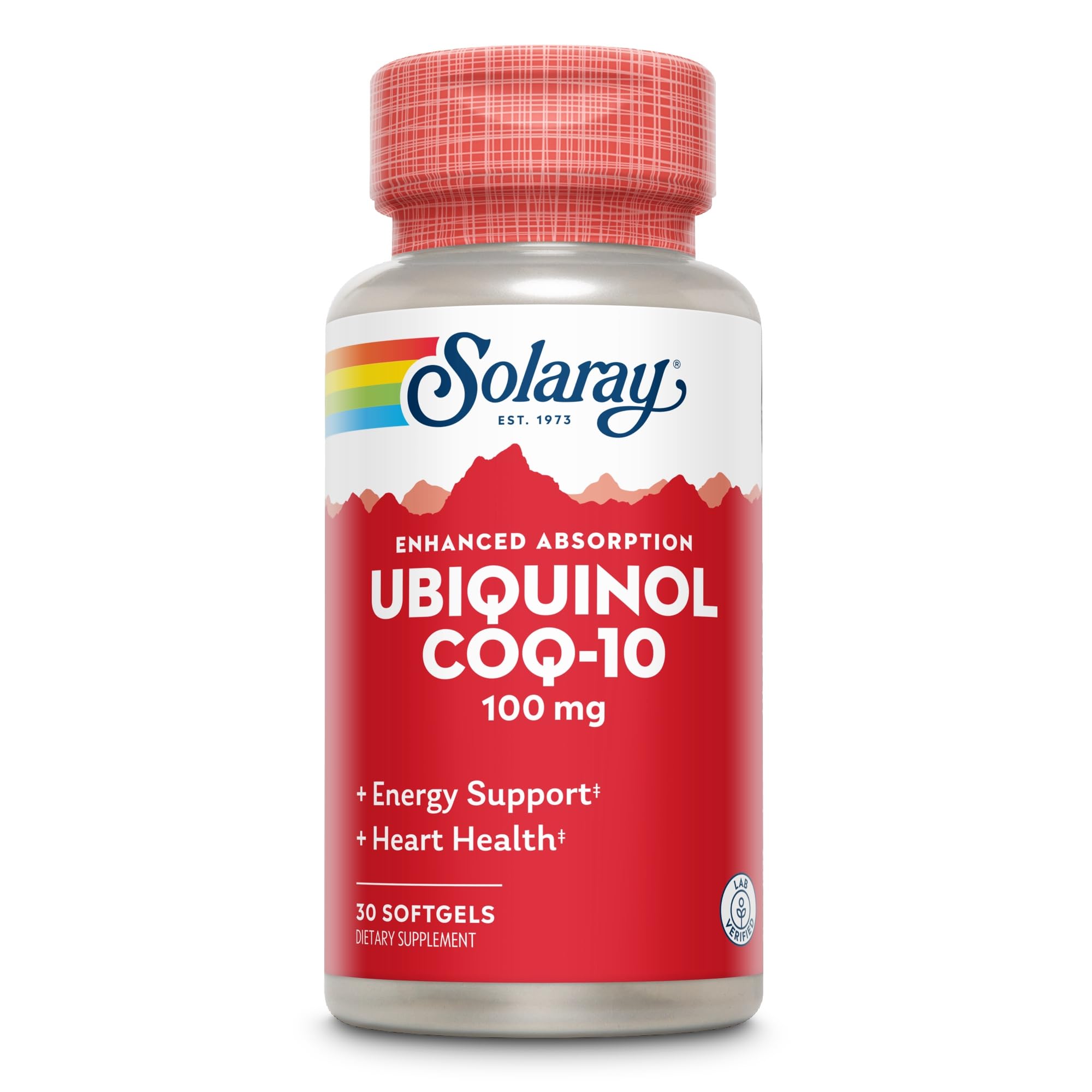 SOLARAY envase abierto con softgels sobre mesa ilustrando contenido mensual