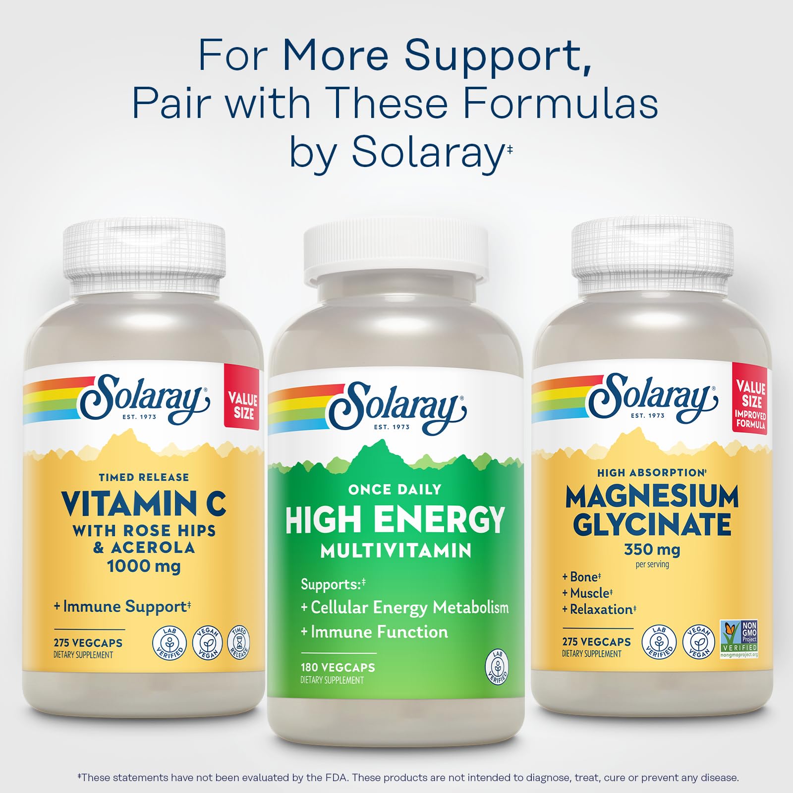 SOLARAY producto en cocina junto a alimentos para sugerir uso diario