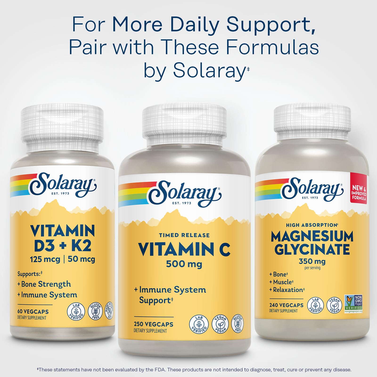 SOLARAY producto en mesa con frutas cítricas para contexto diario