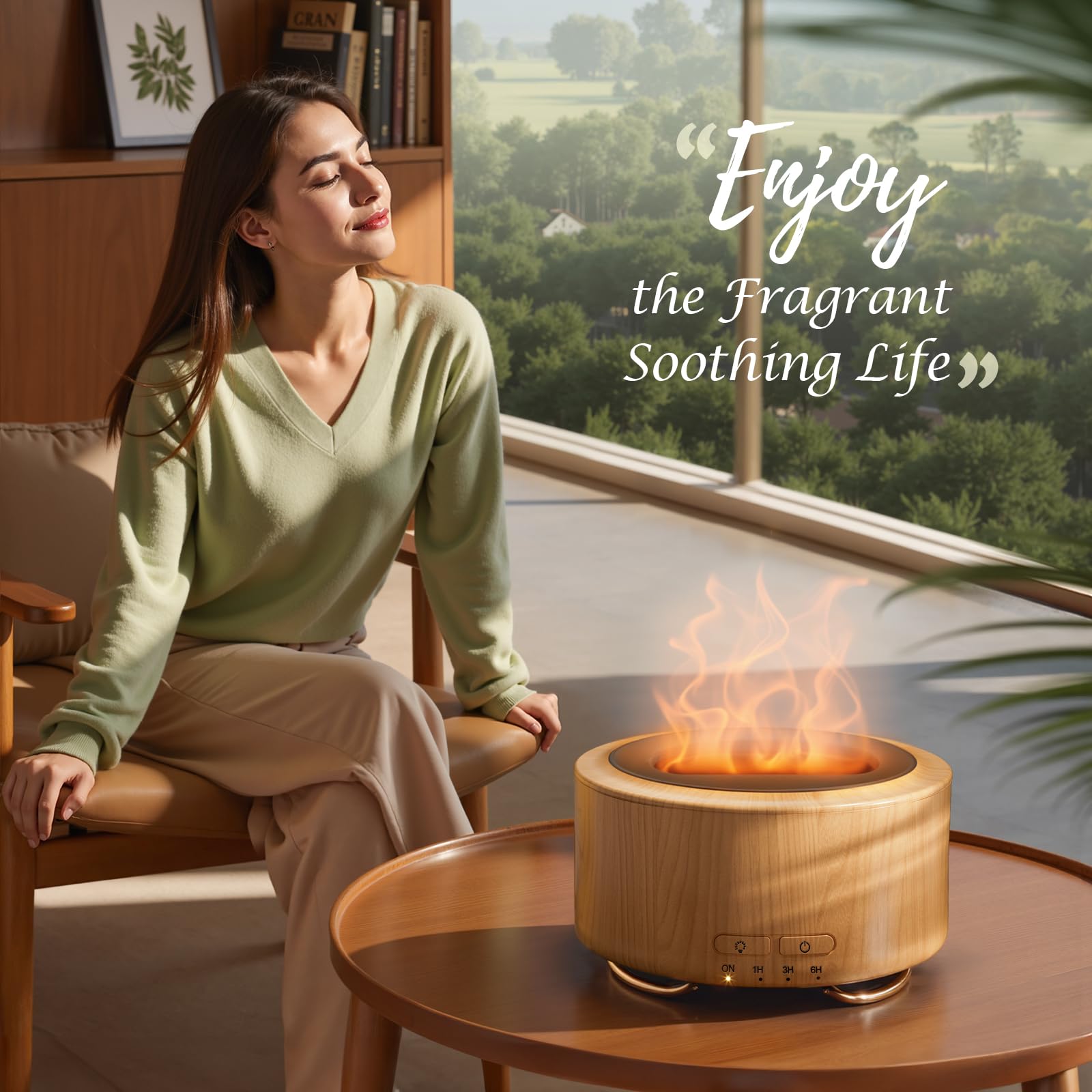 SOLEILHOME primer plano de la luz tipo llama LED que añade ambiente cálido