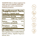 Solgar biotin 5000 cápsula vegetal en primer plano para fácil ingesta diaria