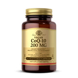 Solgar envase frontal mostrando CoQ-10 200 mg y beneficios claros